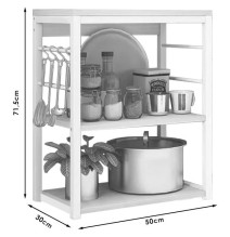 Estanteria 50x30x71,5cm blanco-natural